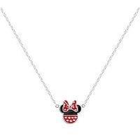 Disney Sterling Silver Minnie Mouse Bow Pendant Necklace