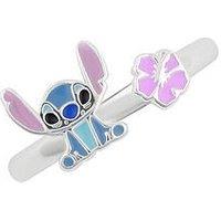 Disney Sterling Silver Stitch And Flower Ring