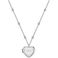 Radley Love Letters Ladies Silver Plated Bobble Chain Heart Locket Necklace