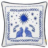 Furn Frieze Cushion - Coral And Blue