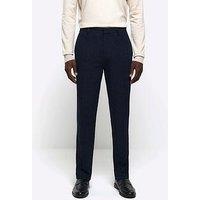 River Island Speckled Slim Suit Trousers - Navy