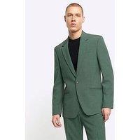 River Island Single Breasted Notch Colour Suit Jacket - Green