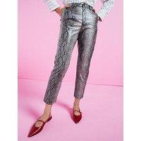 V By Very Faux Leather Cigarette Slim Trousers - Snake Print