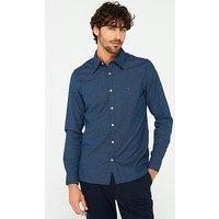 Tommy Hilfiger Slim Fit Brushed Printed Shirt - Navy