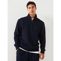 Tommy Hilfiger Essential Fleece 1/4 Zip Sweat Top - Navy