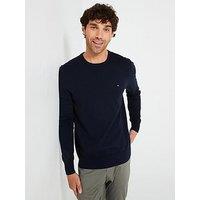 Tommy Hilfiger Essential Cotton Crew Neck Knitted Jumper - Navy