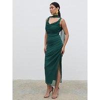 Pretty Lavish Amara Extreme Cowl Midaxi Dress - Green