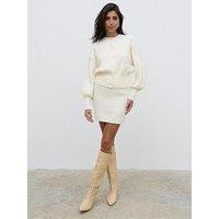 Pretty Lavish Etta Knit Mini Skirt - Cream