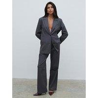 Pretty Lavish Brady Front Pleat Trouser - Grey