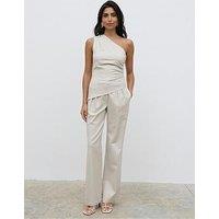 Pretty Lavish Brady Front Pleat Trouser - White