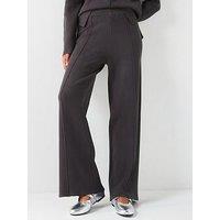 V By Very Wide Leg Knitted Trouser Co-Ord - Charcoal
