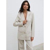 Pretty Lavish Brady Oversized Boxy Blazer - White