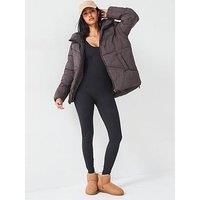 V By Very Short Hooded Padded Jacket - Brown