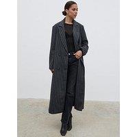 Pretty Lavish Briar Pinstripe Top Coat - Grey