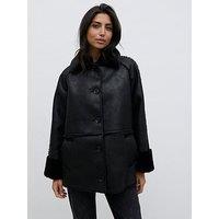 Pretty Lavish Sawyer Aviator Coat - Black