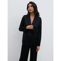 Pretty Lavish Callie Satin Blazer - Black