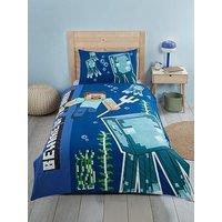 Minecraft Beware Of The Dark Glow-In-The-Dark Single Duvet Cover Set