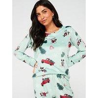 Disney Ladies Disney Mickey Mouse Velour Pyjama Set