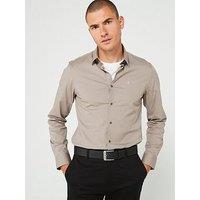 Calvin Klein Poplin Stretch Slim Fit Shirt - Grey