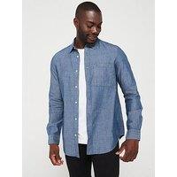 Calvin Klein Chambray Lightweight Denim Shirt - Mid Wash