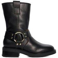 Dune London Pally Biker Boots - Black