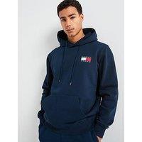 Tommy Jeans Regular Fit Badge Left Hoodie - Navy