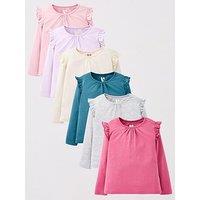 Mini V By Very Girls 6 Pack Solid Frill T-Shirts - Multi