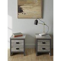 Gfw Boston 2 Drawer Bedside Chest Pack Of 2