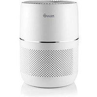 Swan Sac64010N Desktop Air Purifier With 8 Hour Timer, Hepa Filter, 30W, White