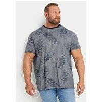Badrhino Bad Rhino Stripe Aop Leaf Short Sleeve T-Shirt - Blue