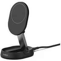 Belkin Boostcharge Pro Magsafe Compatible 15W Qi2 Folding Wireless Charging Pad & Stand - Black