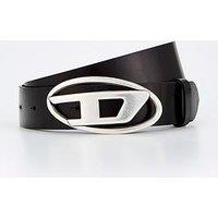 Diesel D Logo Buckle Leather Belt - Black