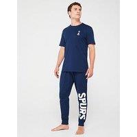 Tottenham Hotspur Fc Mens Short Sleeve Pj Set - Blue