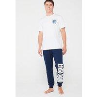 England Mens England Short Sleeve Pj Set - White