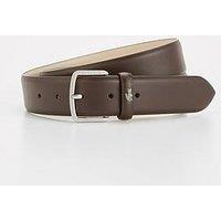 Lacoste Crocodile Accent Leather Belt - Brown