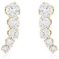 Love Gold 9Ct Yellow Gold Graduated 5-Stone Cz Stud Earrings