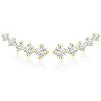 The Love Silver Collection Sterling Silver Yellow Gold Plated Cz Gradation Crawler Earrings
