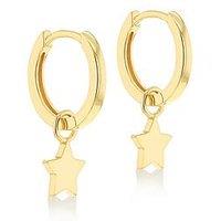 The Love Silver Collection Sterling Silver Yellow Gold Plated Star Huggy Earrings