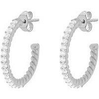 The Love Silver Collection Sterling Silver Cz Half-Hoop Earrings