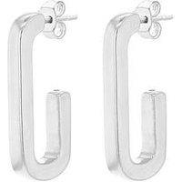 The Love Silver Collection Sterling Silver Rectangular-Half-Hoop Earrings