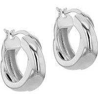 The Love Silver Collection Sterling Silver Chunky Twist-Tube Hoop Creole Earrings