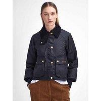 Barbour Cropped Beadnell Wax Jacket - Black