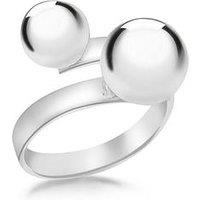 The Love Silver Collection Sterling Silver Ball Crossover Ring
