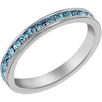 The Love Silver Collection Sterling Silver Blue Crystal Eternity Ring