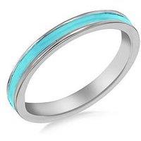 The Love Silver Collection Sterling Silver Turquoise Enamel Band Ring
