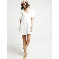 River Island Puff Sleeve Mini Dress - White