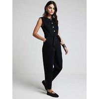 River Island Waistcoat Jumpsuit - Black