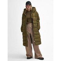 Barbour International Longline Barron Padded Coat - Green