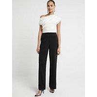 River Island Asymmetric Draped Jumpsuit - Black