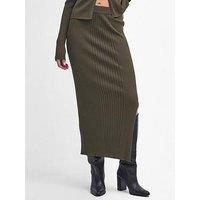 Barbour International Mondale Knitted Midi Skirt - Green